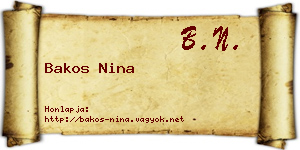 Bakos Nina névjegykártya