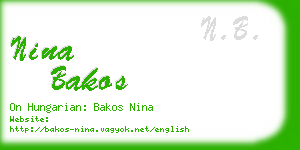 nina bakos business card